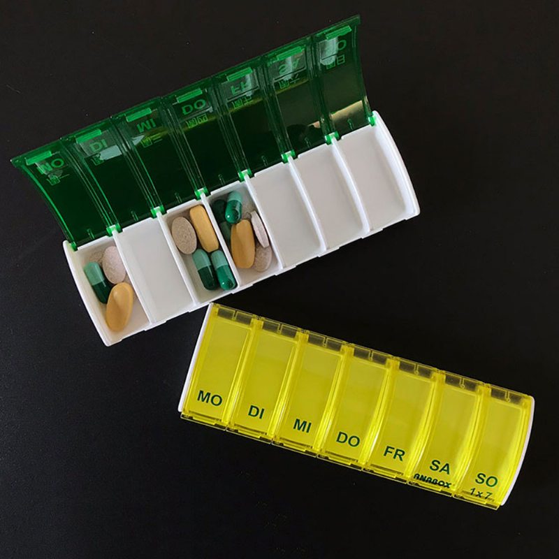 Mini Týždenné Puzdro Na Tabletky Abs S Kanisterom German Mark 7 Cell Na Vitamínové Ozdoby Na Cestovný Kontajner Na Služobnú Cestu