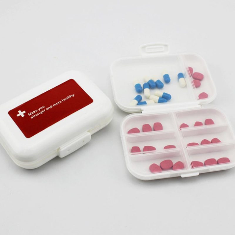 Prachotesné Škatule Na Uchovávanie Liekov S Krížovými Štítkami Prenosné Puzdro Na Tabletky S 8 Mriežkami Na Týždeň