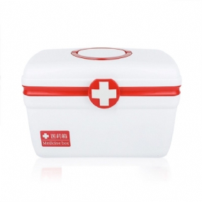 Prázdna Lekárnička Prenosná Škatuľka Na Uloženie Liekov Plastová Dvojvrstvová