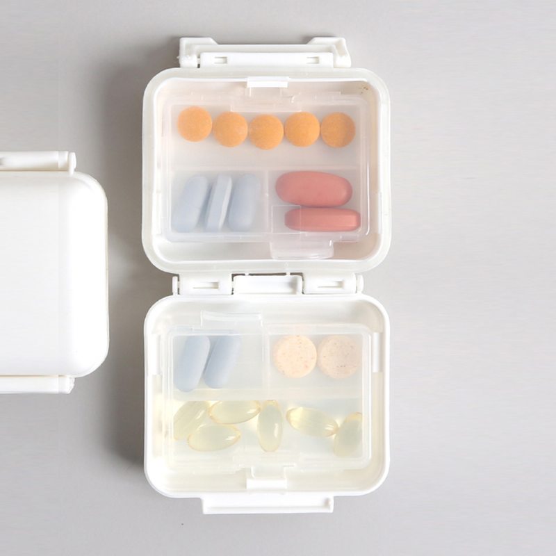 Prenosná Dvojvrstvová Týždenná Krabička Na Tabletky Odolná Voči Vlhkosti So 6 Odnímateľnými Priehradkami