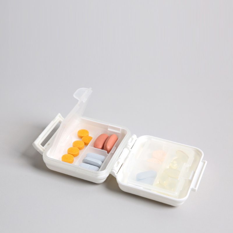 Prenosná Dvojvrstvová Týždenná Krabička Na Tabletky Odolná Voči Vlhkosti So 6 Odnímateľnými Priehradkami