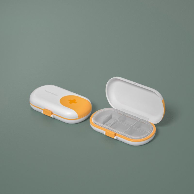 Prenosná Malá Škatuľka Na Pilulky Mini Úložná Krabička Na Dávkovanie Piluliek Krájač Na Lieky S Uzavretým Priestorom Na