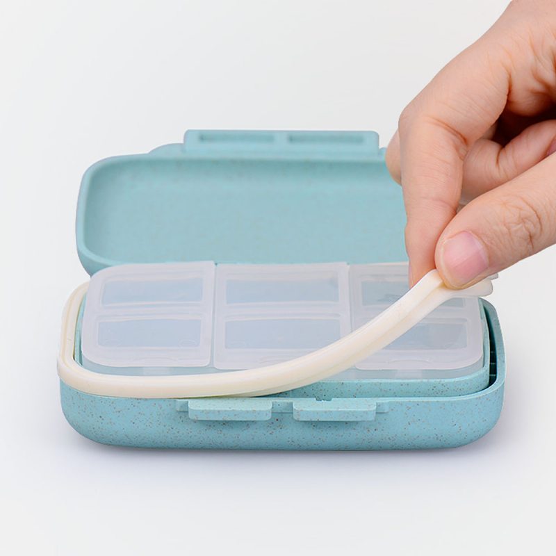 Prenosná Škatuľka Na Zdravotné Pilulky Wheat Fiber+ Pp Material Kazeta Mini Uzavretá Krabička Na Puzdro Organizér Na Lieky