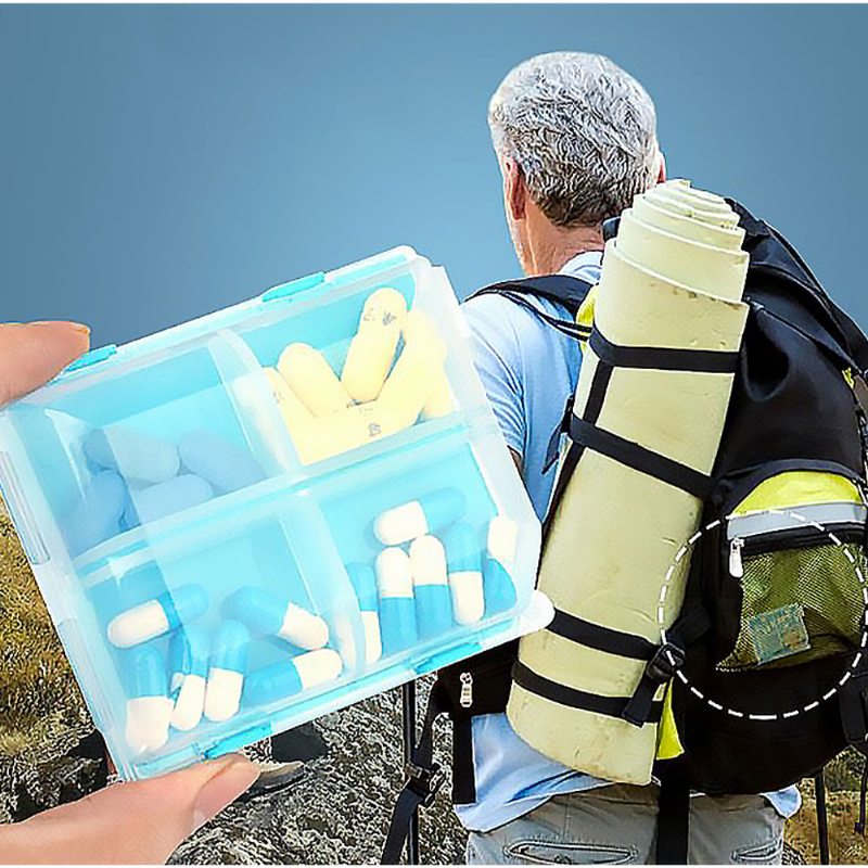 Prenosné Mini Dvojvrstvové Priehľadné Puzdro Na Pilulky Veľkokapacitné Cestovanie Vonku Malá Krabička Na Uloženie Šperkov