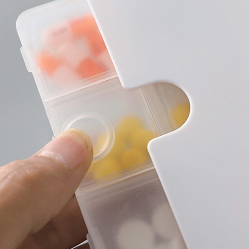 Prenosné Týždenné Plastové Puzdro Na Pilulky Transparentná Kombinovaná Krabička Na Lieky S Dvojitým Dizajnom Pre Jednoduché Skladovanie