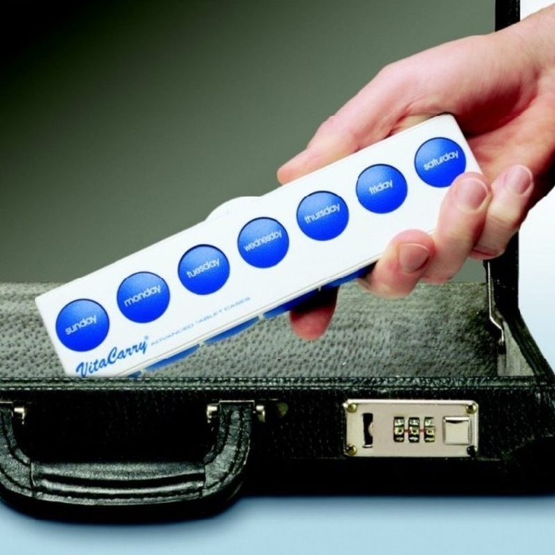 Prenosný Úložný Box Na Lieky S Dvojitým Bezpečnostným Zámkom Príručné Puzdro Na Tabletky Strednej Veľkosti Na Cestovanie