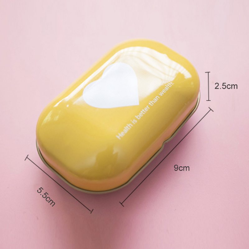 Roztomilá Mini Cukríková Škatuľka Na Pilulky S Rôznymi Vzormi Železný Obal Na Štyri Priehradky Na Vitamín Na