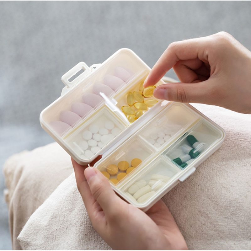 Sedemdňový Zásobník Na Tabletky Prenosný Organizér Na Na Cesty Miniatúrny Na Lieky So 7 Podškatuľkami