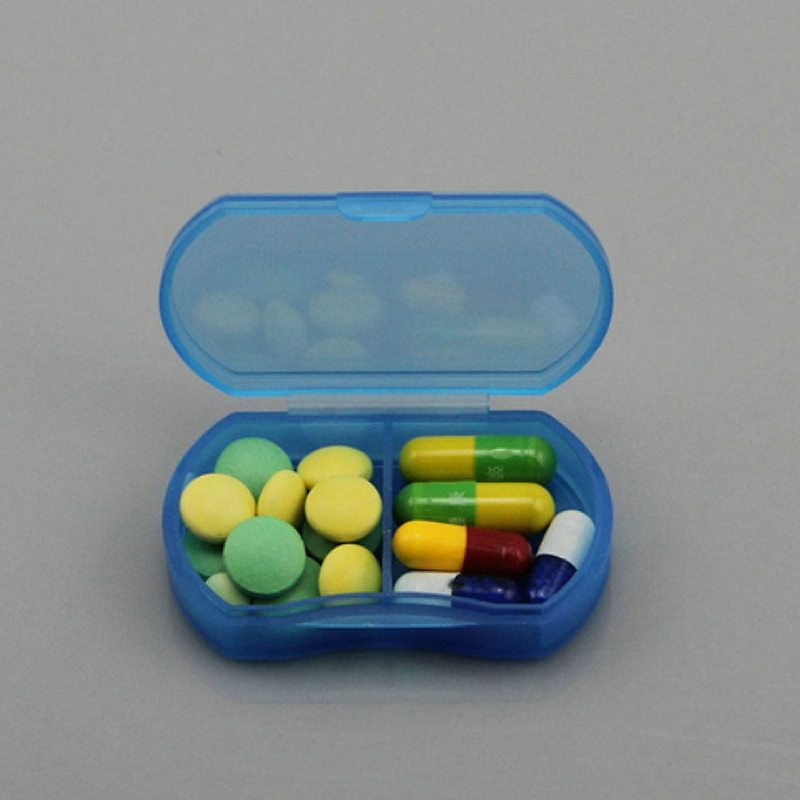Transparentná Jednoduchá 2-článková Uzavretá Krabička Na Tabletky Na Cestovanie Prenosná Denná Nádoba Na Potravinárske Pp Puzdro Na