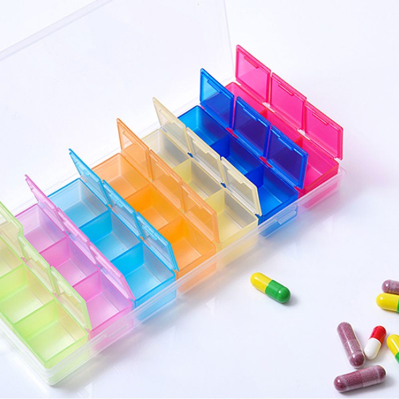 Trojvrstvová Skladacia Krabička Na Tabletky Týždenné Puzdro Na Lieky Mini Módna Škatuľka Na Žuvačky