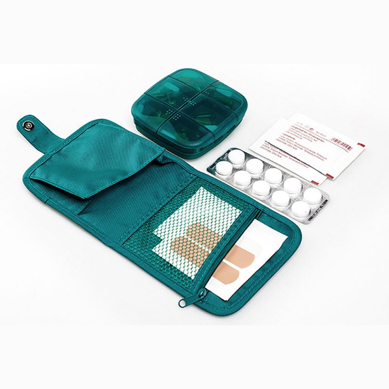 Utesnený Mini Držiak Na Tabletky Pre Staršieho Pacienta Týždenná Krabička Na Vhodná Na Cestovanie Prenosná S Vodotesným Ochranným Vakom