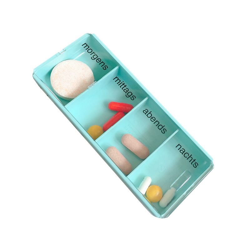 Veľkokapacitná Krabička Na Tabletky S Priehľadným Krytom Viditeľné Puzdro Na So Štyrmi Priehradkami Denná Na