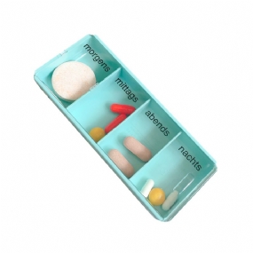 Veľkokapacitná Krabička Na Tabletky S Priehľadným Krytom Viditeľné Puzdro Na So Štyrmi Priehradkami Denná Na