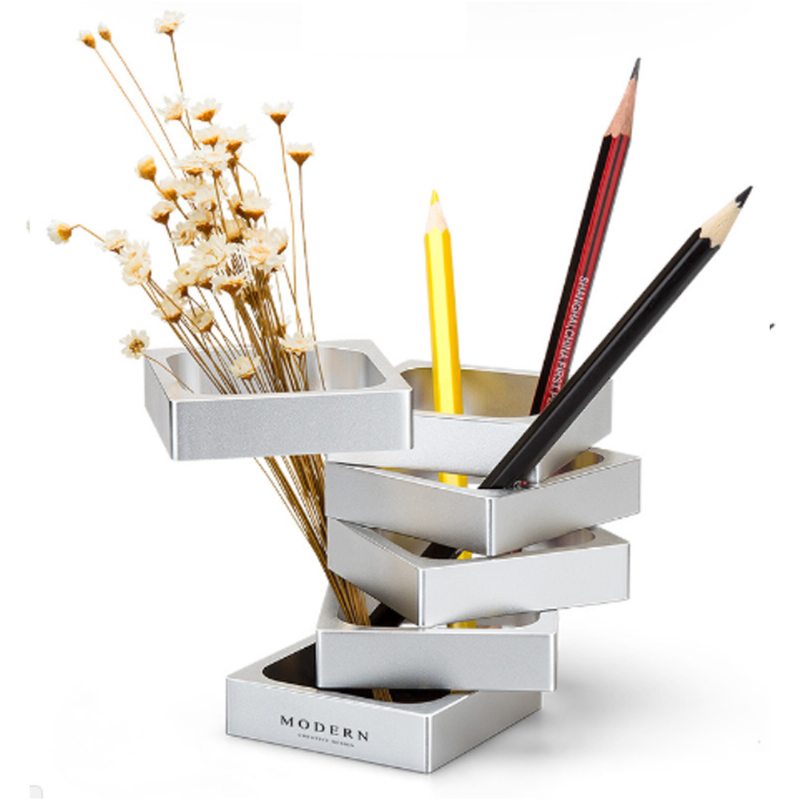 Kreatívny Vymeniteľný Model Na Ceruzku Kefa Na Vázu Hrnček Office Desktop Ornament Úložný Box Z Hliníkovej Zliatiny