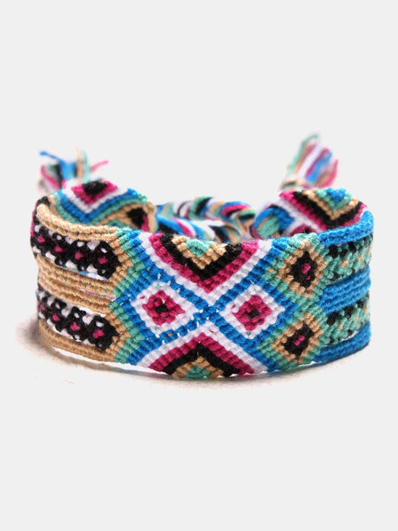 Bohemian Charm Náramok Hand Weave Farebné Strapce Enthic Šperky Ručne Vyrobený Pre Ženy Muži