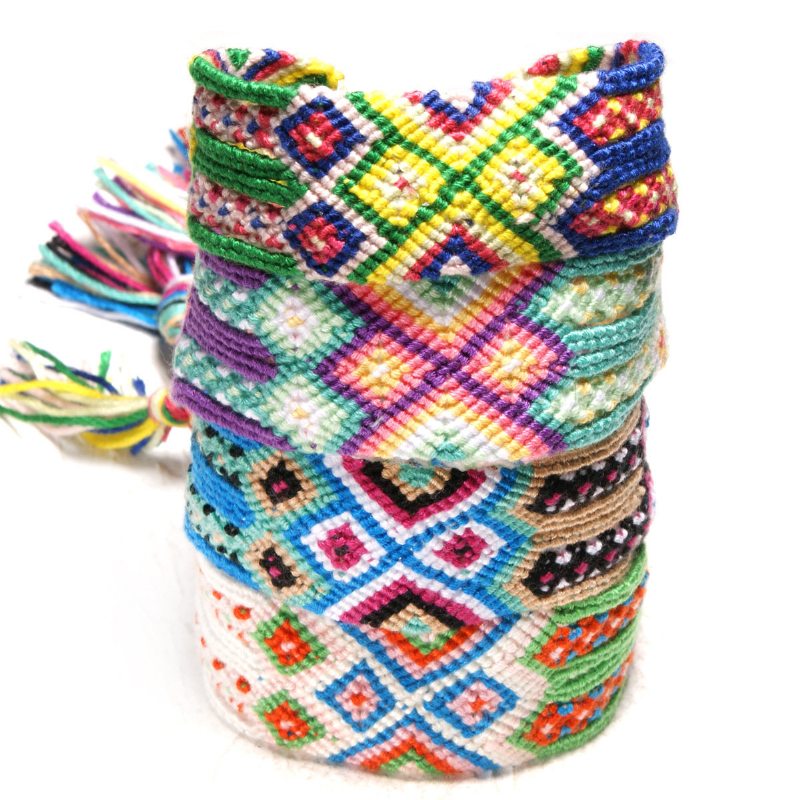 Bohemian Charm Náramok Hand Weave Farebné Strapce Enthic Šperky Ručne Vyrobený Pre Ženy Muži