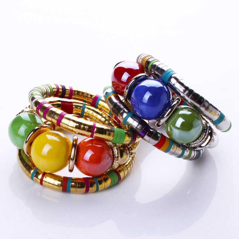 Bohémske Farebné Veľké Korálkové Viacvrstvové Dámske Náramky Vintage Šperky Pre Ženy