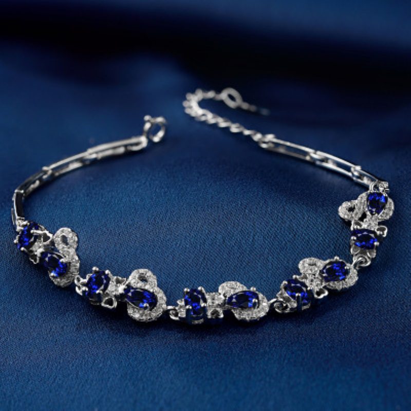 Nový S925 Strieborný Diamantový Vykladaný Zirkónový Náramok Dámska Móda Luxusné Strieborné Šperky