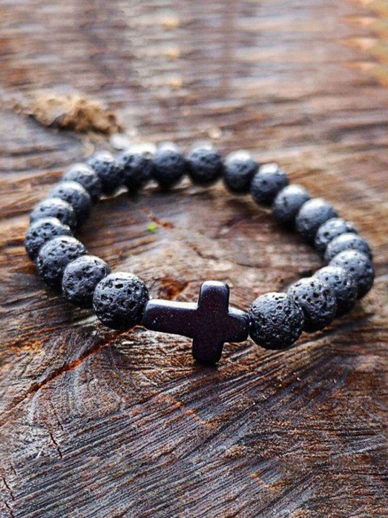 Tyrkysové Náramky S Krížovými Korálkami Elastické Lano Korálky Na Jogu Buddha Unisex Z Prírodného Kameňa