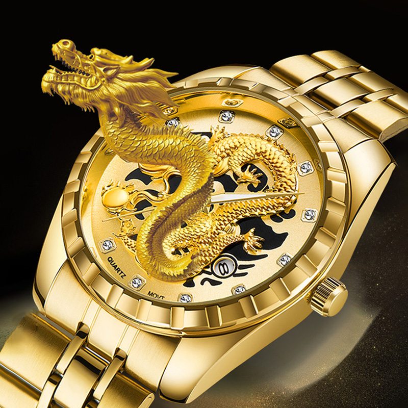 2023 Pánske Športové Hodinky Top Značky Luxury Gold Dragon Veľké Náramkové Man Quartz Luxusné Miestne Magnátske