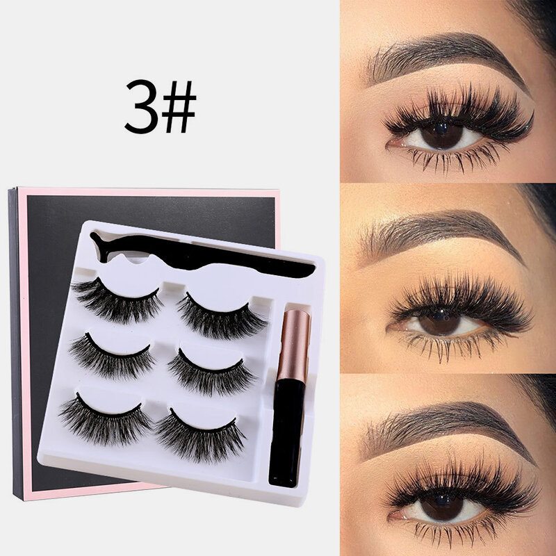 3d Sada Umelých Mihalníc Magnetická Ceruzka Na Oči Tekutý Prírodný Magnet Riasy Očný Make-up Očná Kozmetika