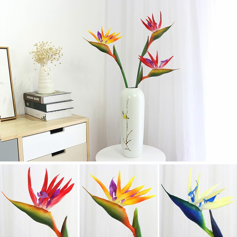 70/90 cm Silikónový Bird Of Paradise Umelý Kvet Family Party Kvetinový Bytový Dekor Obývacia Izba