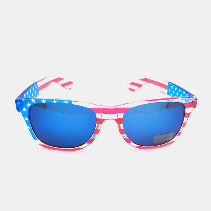 American America Usa Flag Slnečné Okuliare Patriotic Clear Frame Classic 80s