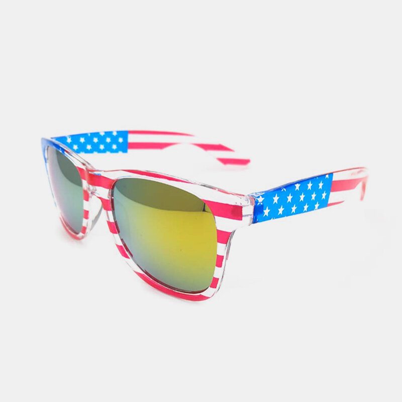 American America Usa Flag Slnečné Okuliare Patriotic Clear Frame Classic 80s