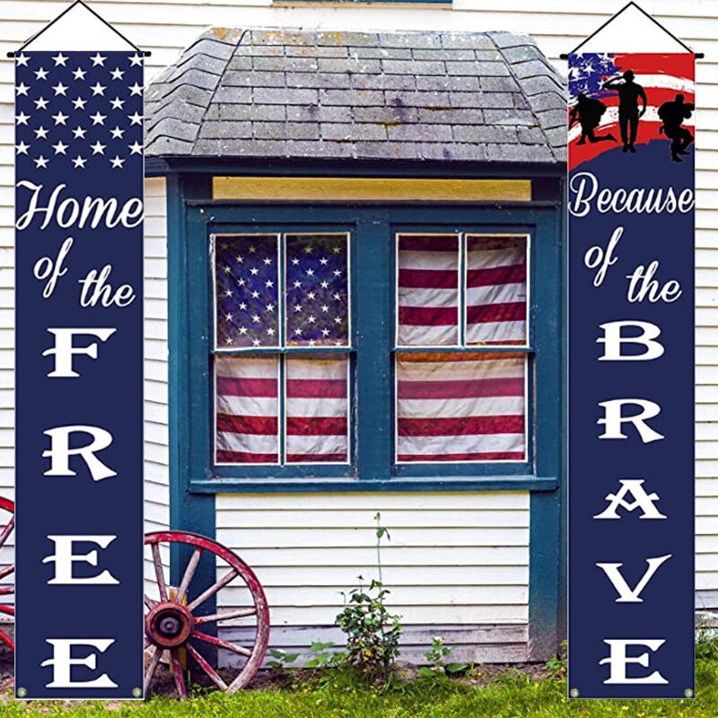 Americký Deň Nezávislosti Banner Nádvorie Vnútorný Vonkajší Party Dekor Dvere Nástenka Záhrada Prezidentské Volebné Verandy