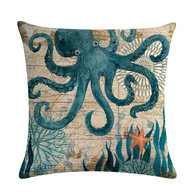 Chobotnica Korytnačka 45 * 45 cm Obliečka Na Vankúš Na Prehodenie Domáce Dekorácie Dekoračný Na