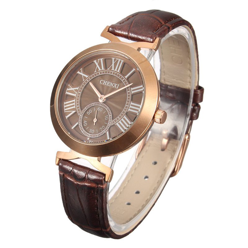 Dámske Kožené Pánske Hodinky Chenxi Unisex Business Casual Watch