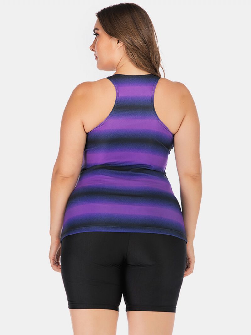 Dámske Tielka Plus Size Obväz Vpredu Stripe Gradient Cover Brušné Plavky