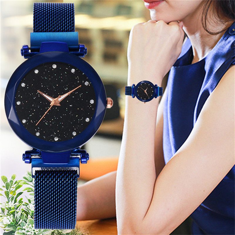 Magnetické Hodinky Lazy Quartz Cezhraničný Horúci Výpredaj Starry Star Rhinestone Vibrato Sky