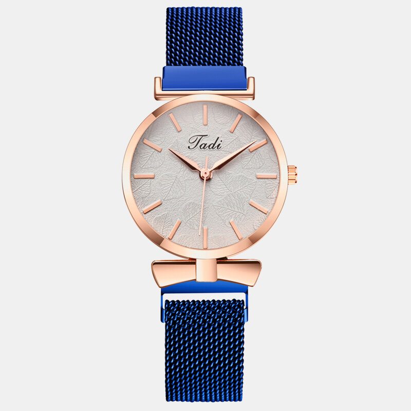 Módne Elegantné Dámske Hodinky Alloy Mesh Band No Number Ciferník Ružové Zlato Case Quartz Watch