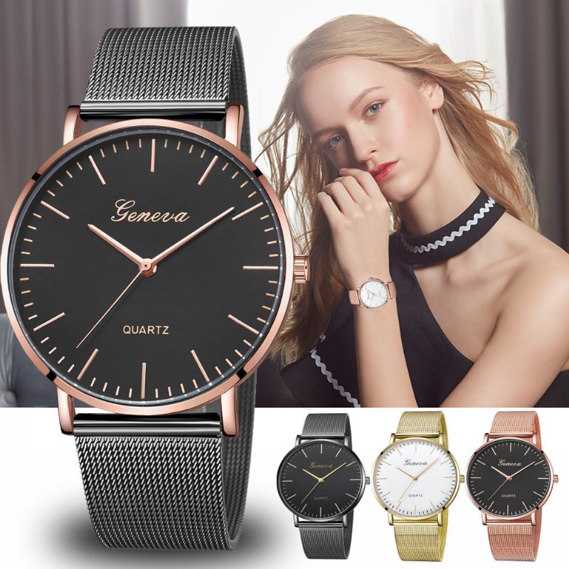 Najpredávanejšie Hodinky Geneva Mesh Remienok Classic Fashion Casual Couple Watch