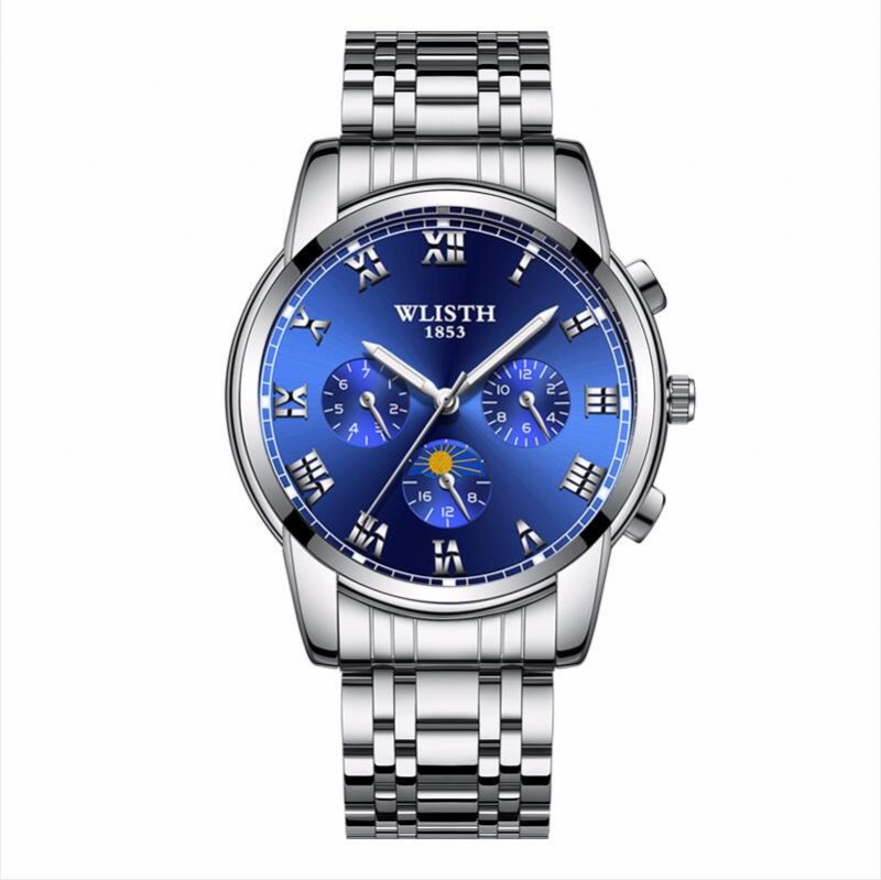 Oceľový Remienok Business Waterproof Watch Pánske Módne Svietiace Hodinky Quartz