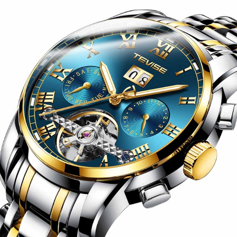 Pánske Mechanické Hodinky Tourbillon Businessman Náramkové Všetky Automatické