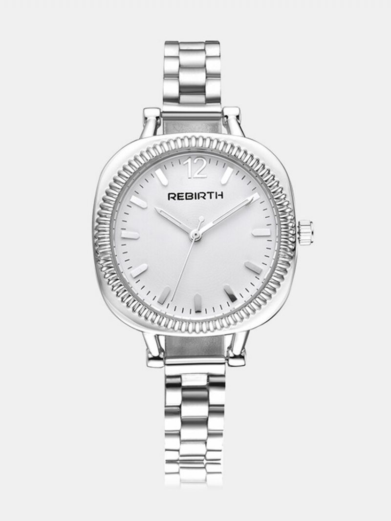 Rebirth Neformálne Vodotesné Športové Hodinky Quartz Náramkové Minimalistické Z Bieleho Zlata Pre Ženy