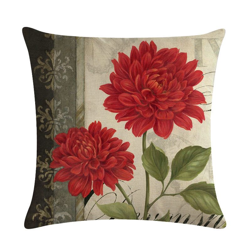 Retro Flower 45*45cm Obliečka Na Vankúš Na Vankúšik Dekorácia Do Auta Dekoračný Na