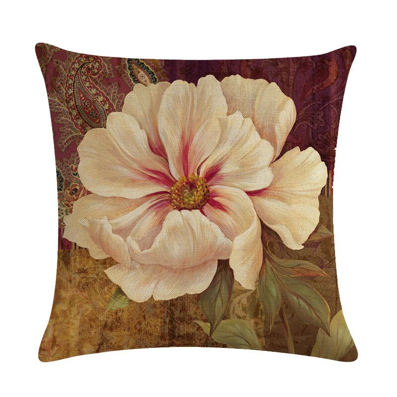 Retro Flower 45*45cm Obliečka Na Vankúš Na Vankúšik Dekorácia Do Auta Dekoračný Na