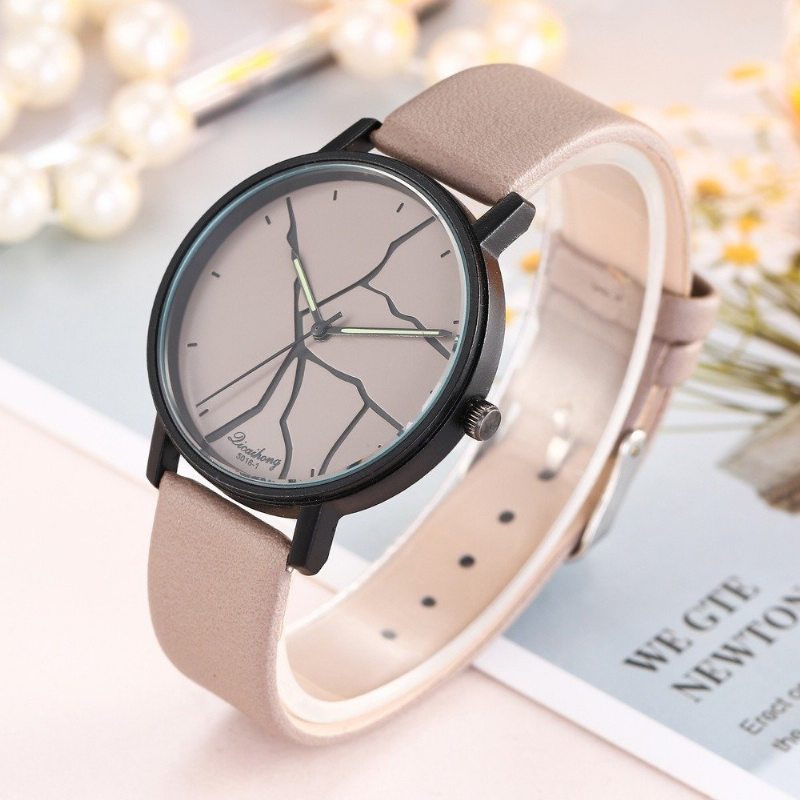 Trendy Dámske Hodinky Flash Quartz Watch Vodotesné S Pu Koženým Pásom