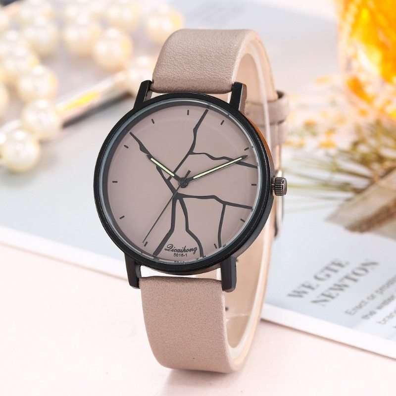 Trendy Dámske Hodinky Flash Quartz Watch Vodotesné S Pu Koženým Pásom