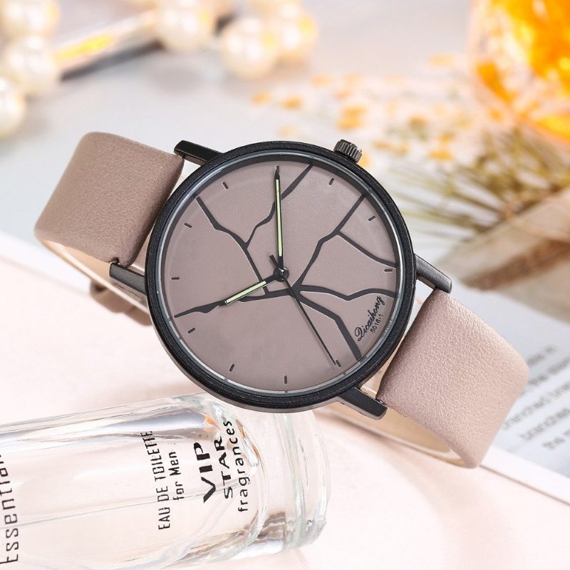 Trendy Dámske Hodinky Flash Quartz Watch Vodotesné S Pu Koženým Pásom