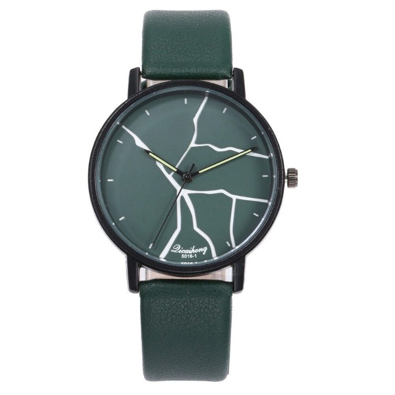 Trendy Dámske Hodinky Flash Quartz Watch Vodotesné S Pu Koženým Pásom