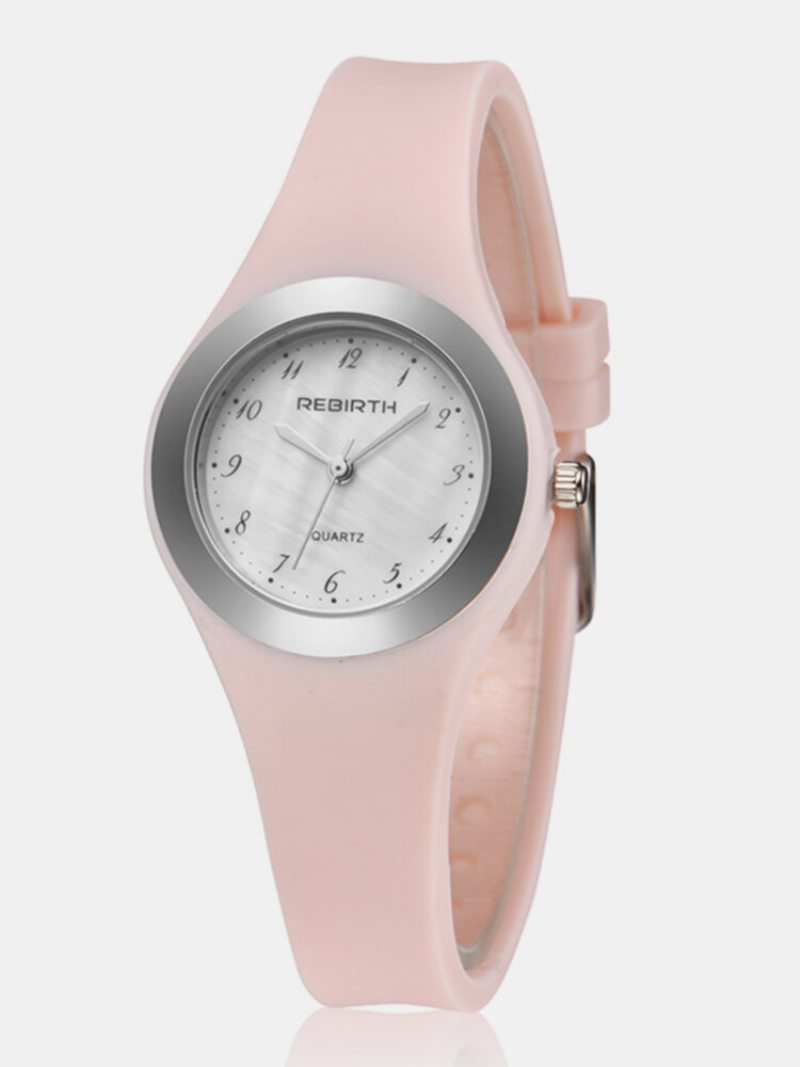 Trendy Jelly Silicone Women Watch Princess Pink Quartz Vodotesné Okrúhle Hodinky