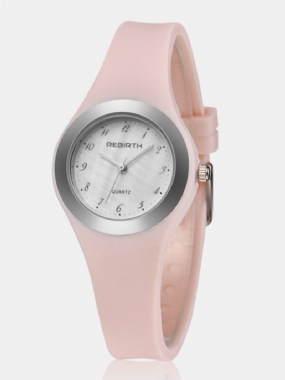 Trendy Jelly Silicone Women Watch Princess Pink Quartz Vodotesné Okrúhle Hodinky