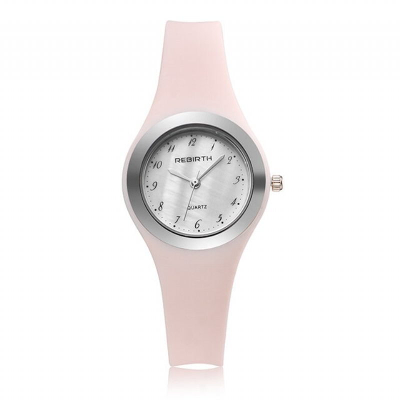 Trendy Jelly Silicone Women Watch Princess Pink Quartz Vodotesné Okrúhle Hodinky