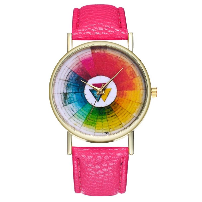 Trendy Okrúhle Hodinky Swatch Klasické Kožené Quartz Vodotesné Dámske