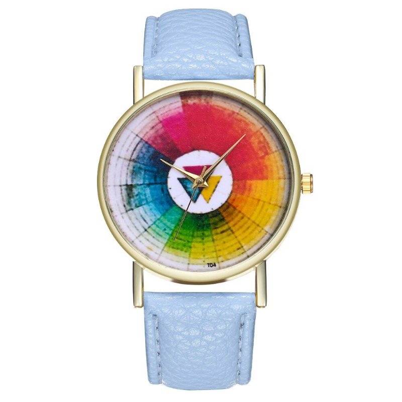 Trendy Okrúhle Hodinky Swatch Klasické Kožené Quartz Vodotesné Dámske