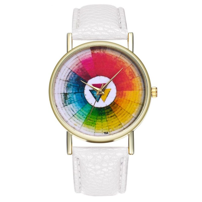 Trendy Okrúhle Hodinky Swatch Klasické Kožené Quartz Vodotesné Dámske